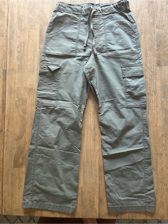 Hollister Pants - Hollister Olive Cargo Pants Utility Pockets Adjustable Rise Baggy short